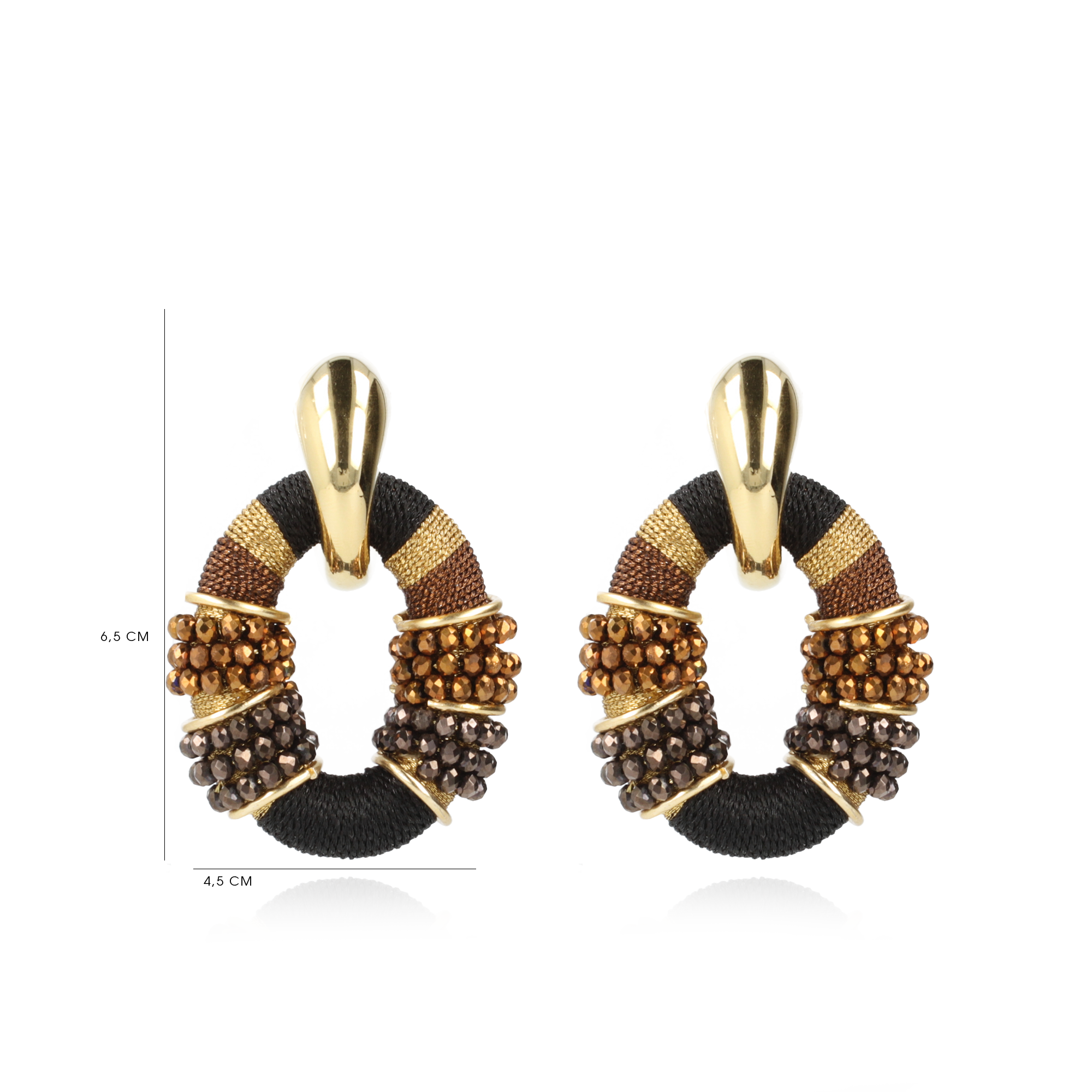 Bruine Oorbellen Combi Oval L Deluxe lott-theme.productDescriptionPage.SEO.byTheBrand