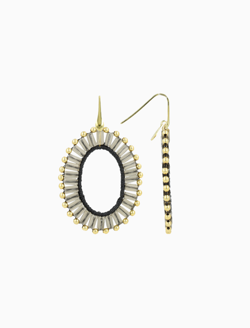 Transparant Black Oorbellen Naomi Ovaal M