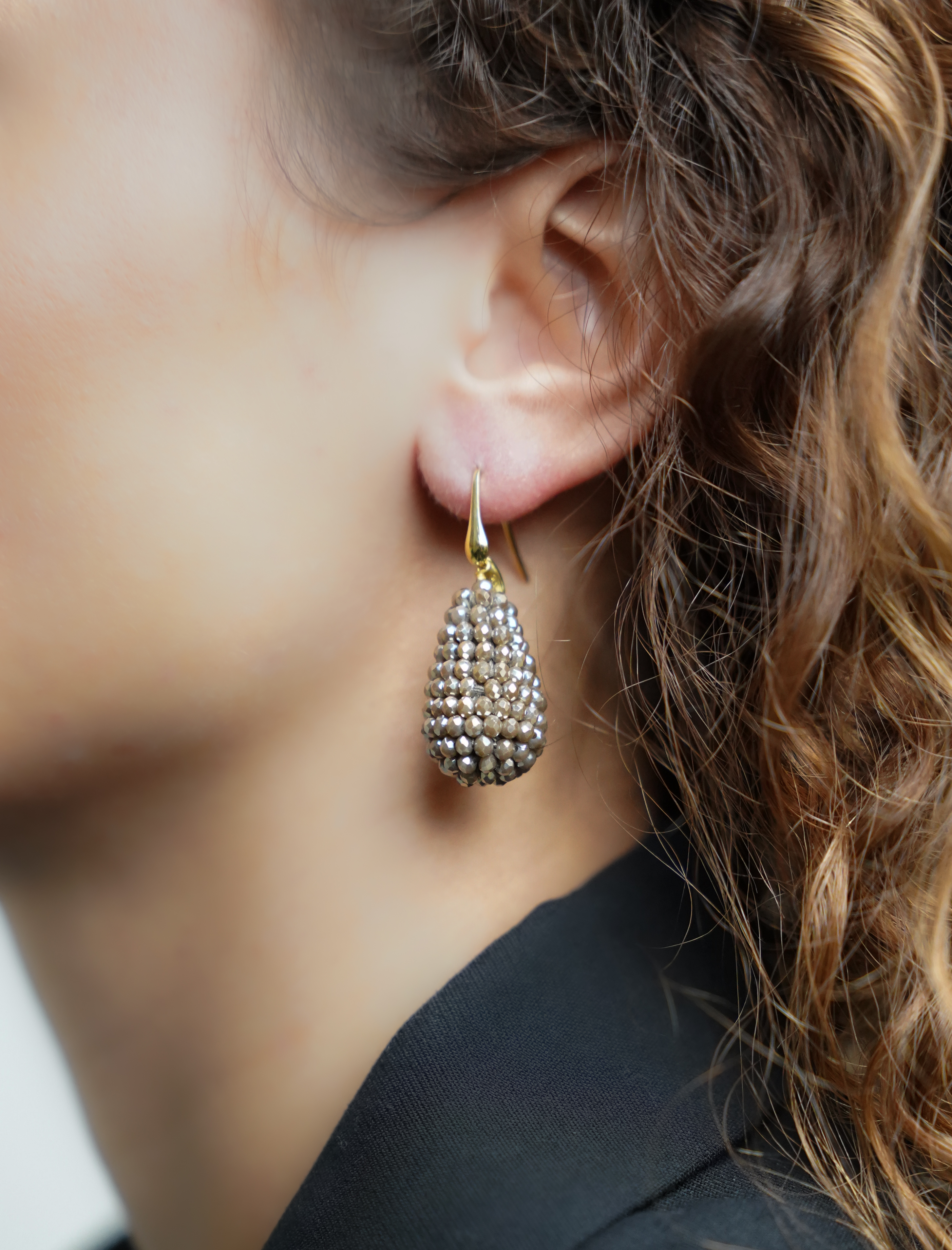 Metallic Beige Earrings Amy Cone S