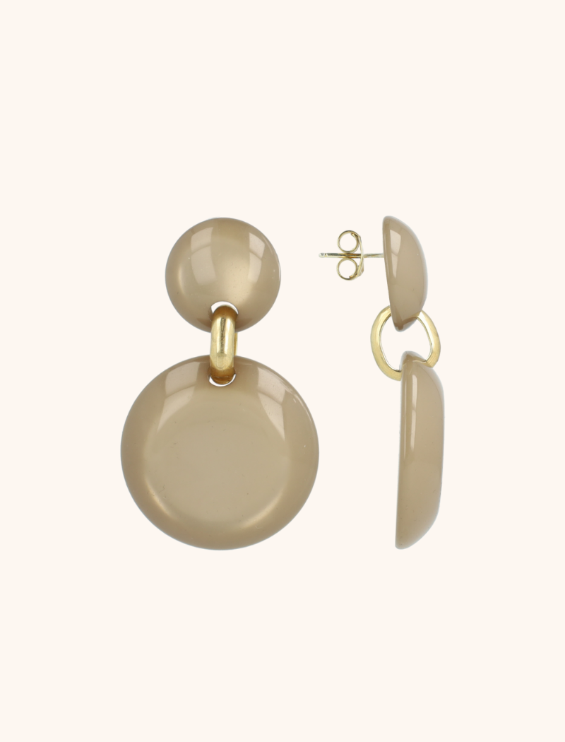 Beige Earrings Xenia Round M
