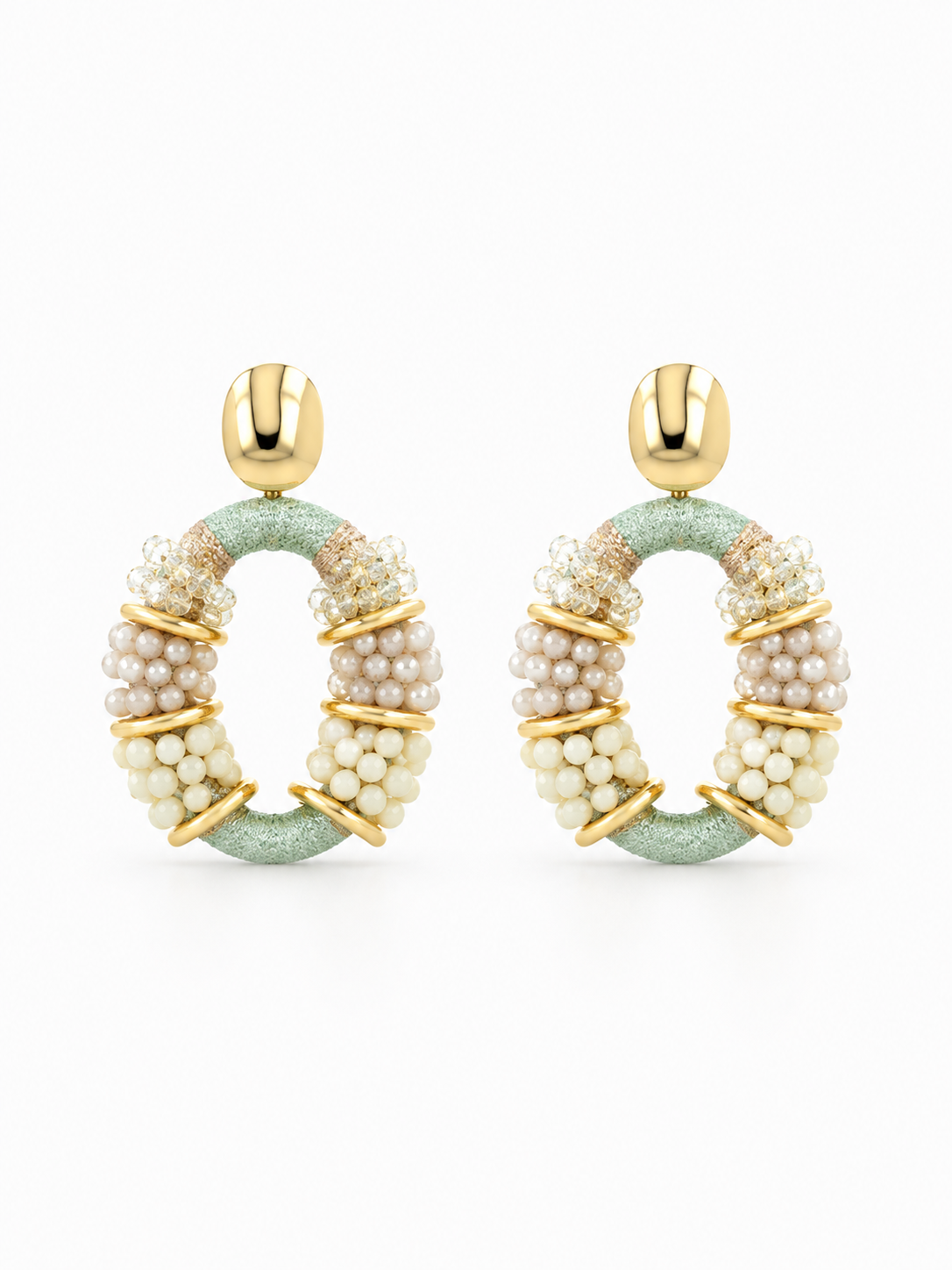 Aqua Oorbellen Elle Combi Oval Deluxe M