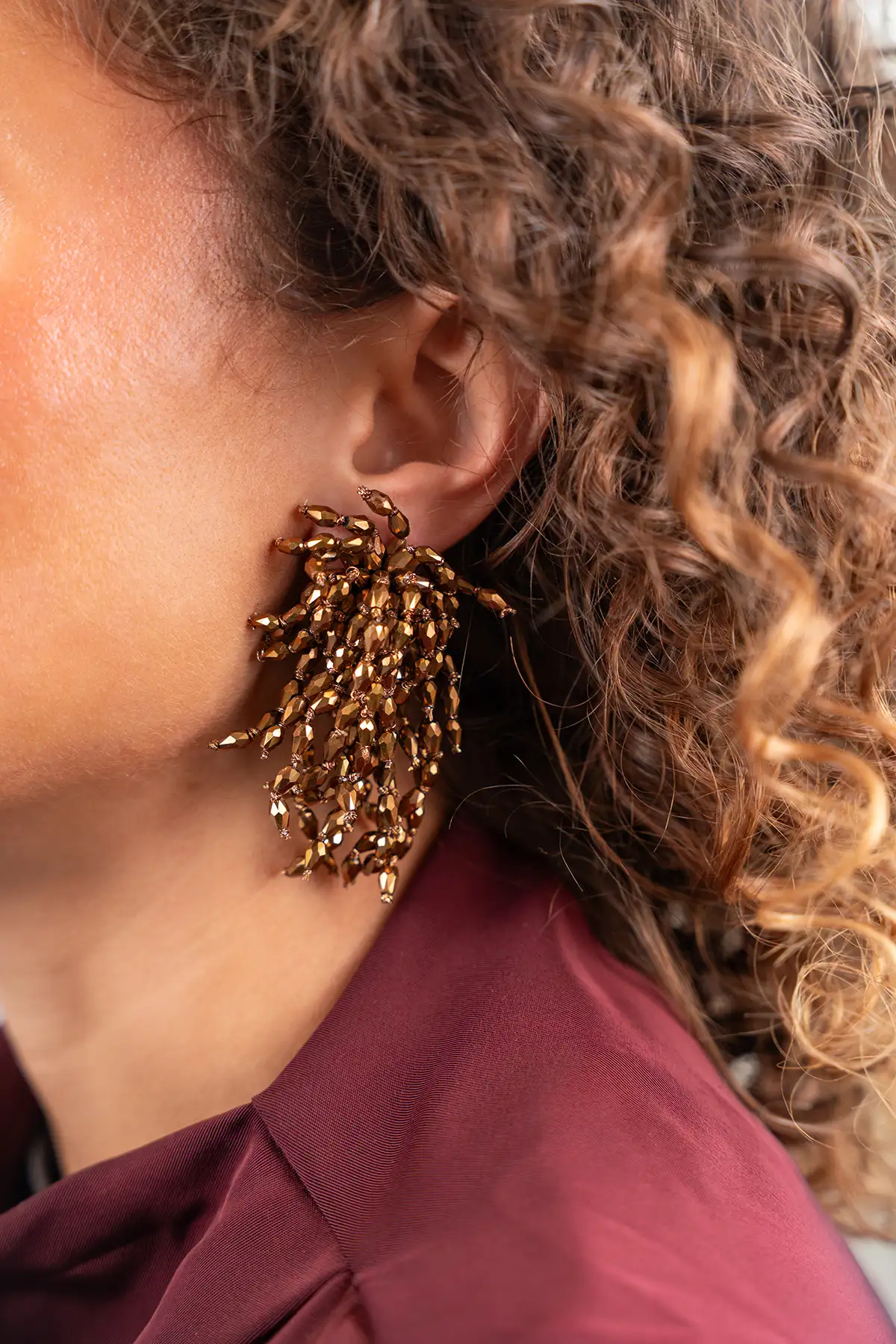 PRE ORDER Copper Earrings Nienke Messy Waterfall