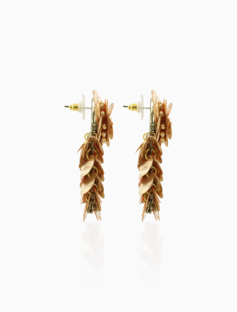 Champagne Oorbellen Sequin Shell Look Waterfall Shelly