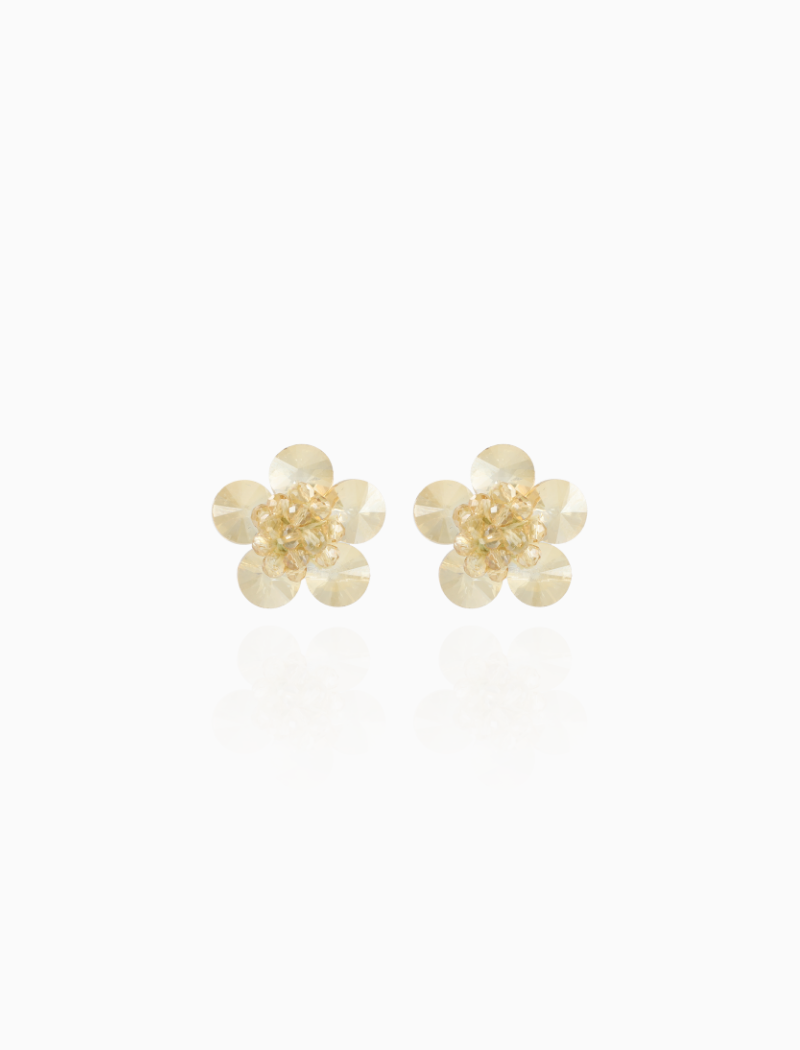 Champagne Earrings Flower Stud Teuntje