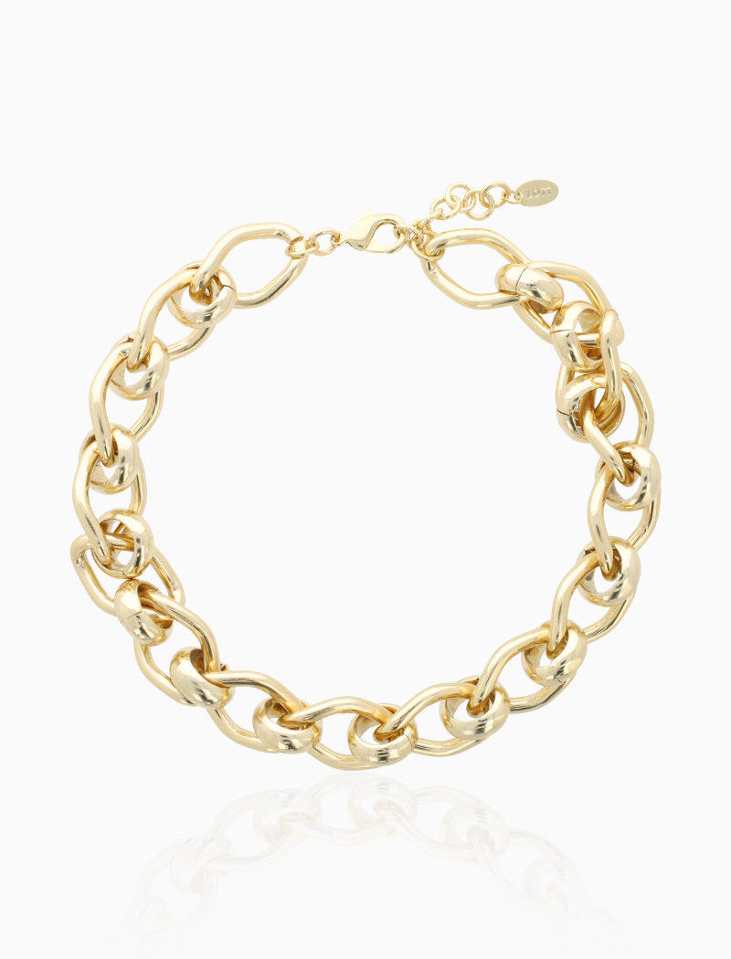 Nivara - CLA Necklace Chunky Oval L - Soft Gold