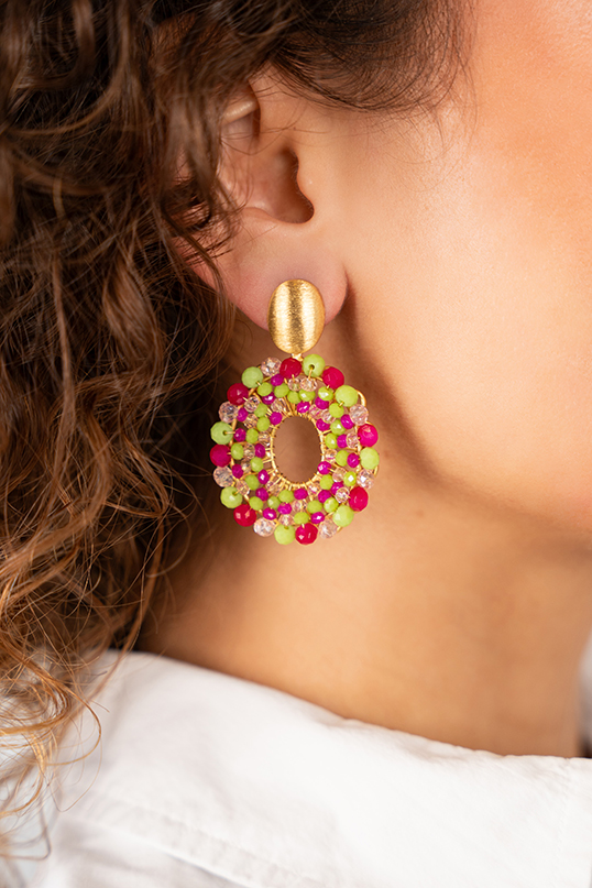 Fuchsia Lime Earrings Mia Oval Slott-theme.productDescriptionPage.SEO.byTheBrand