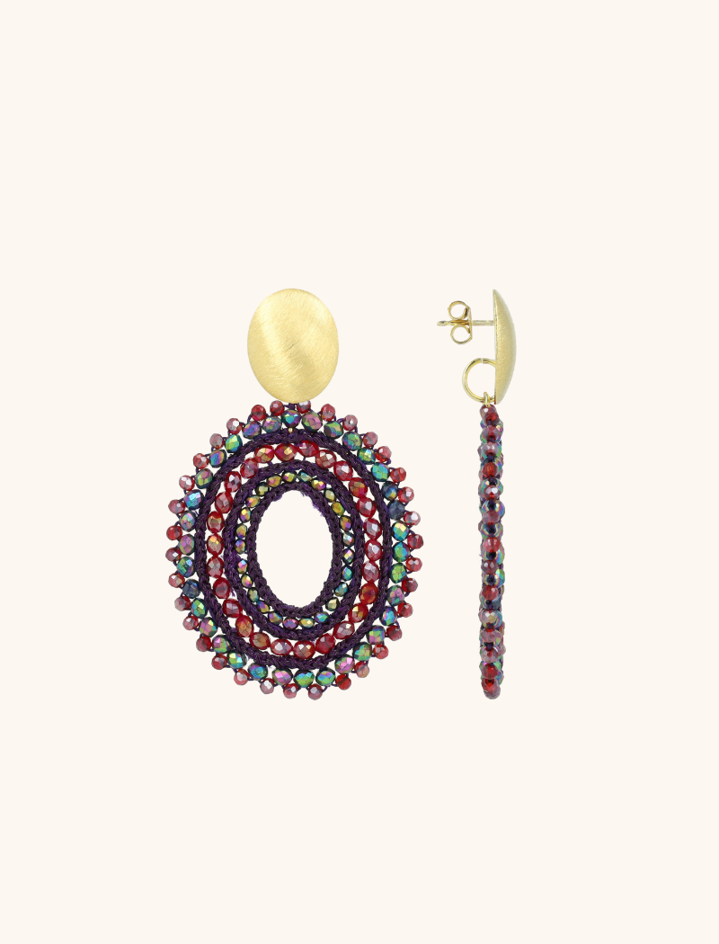 Disco Purple/Red Oorbellen Lieke Ovaal Llott-theme.productDescriptionPage.SEO.byTheBrand
