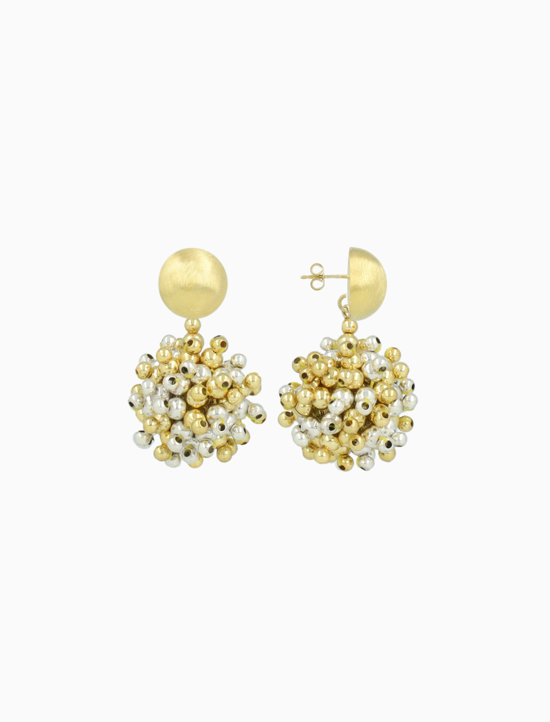 Gold/Silver-Colored Earrings Jacky Globe S Double Stones