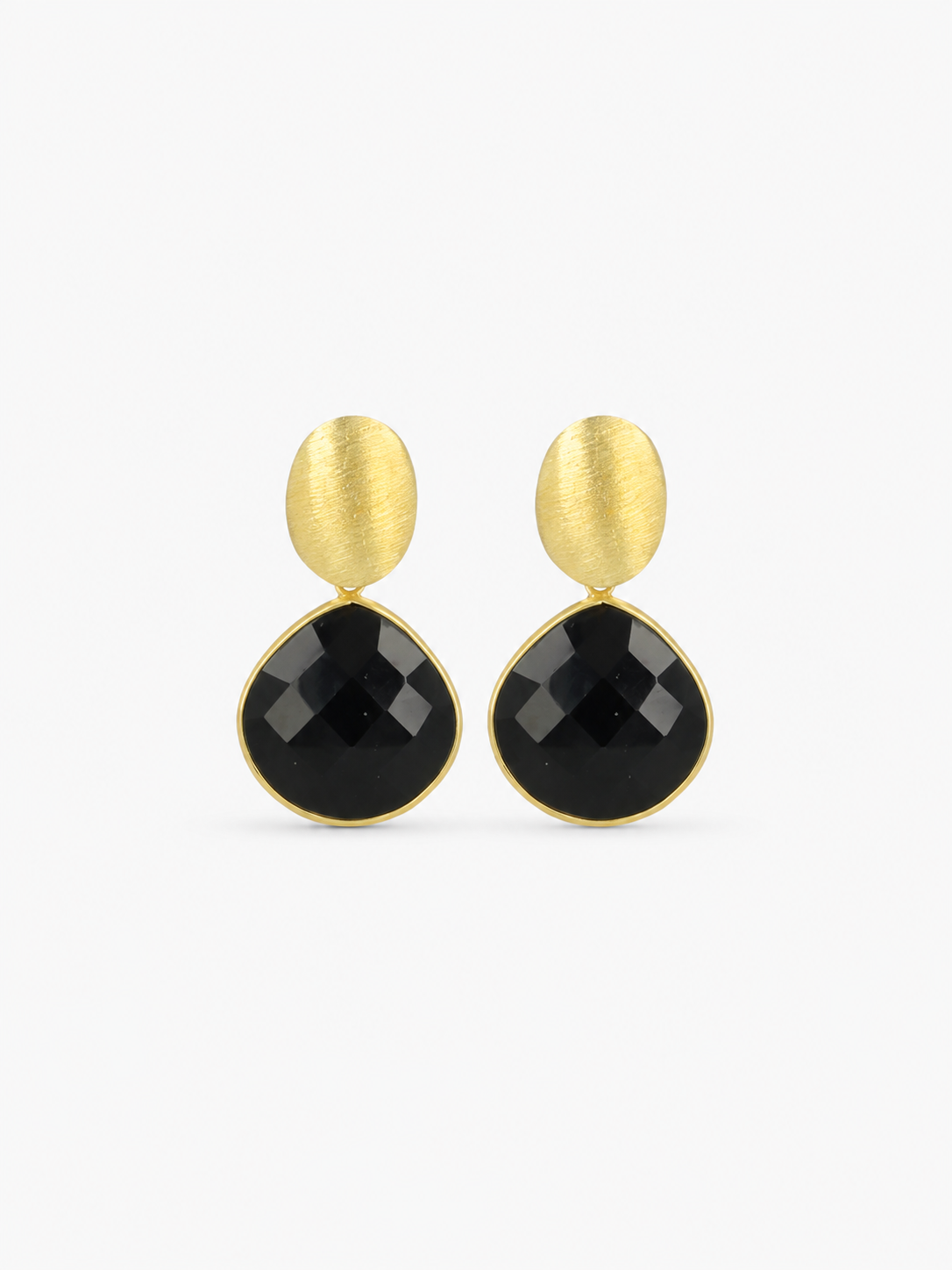 Brass - Gold Round Framed Drop - Black