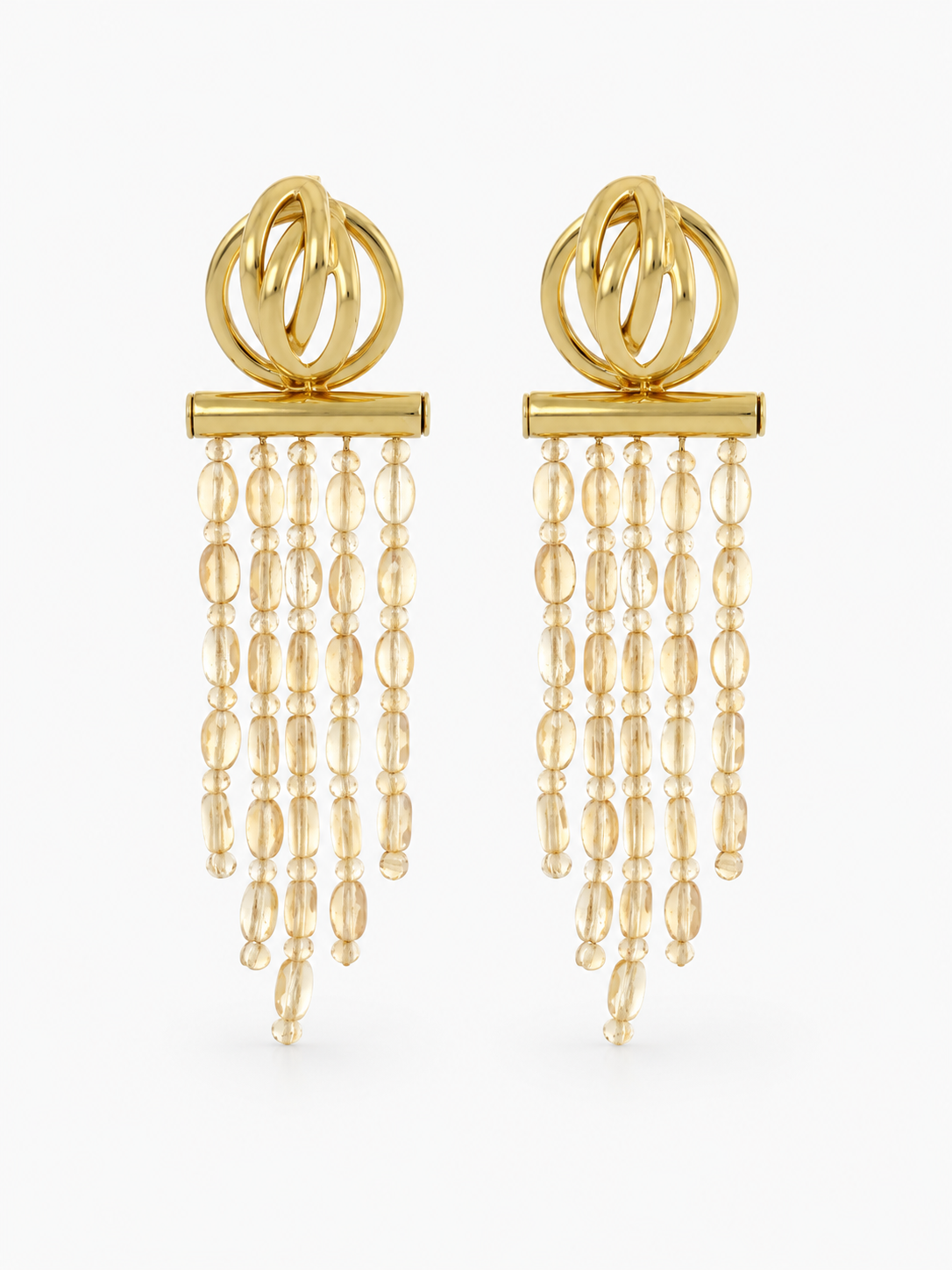 Coralie – Fall Beaded Earrings M – Champagne
