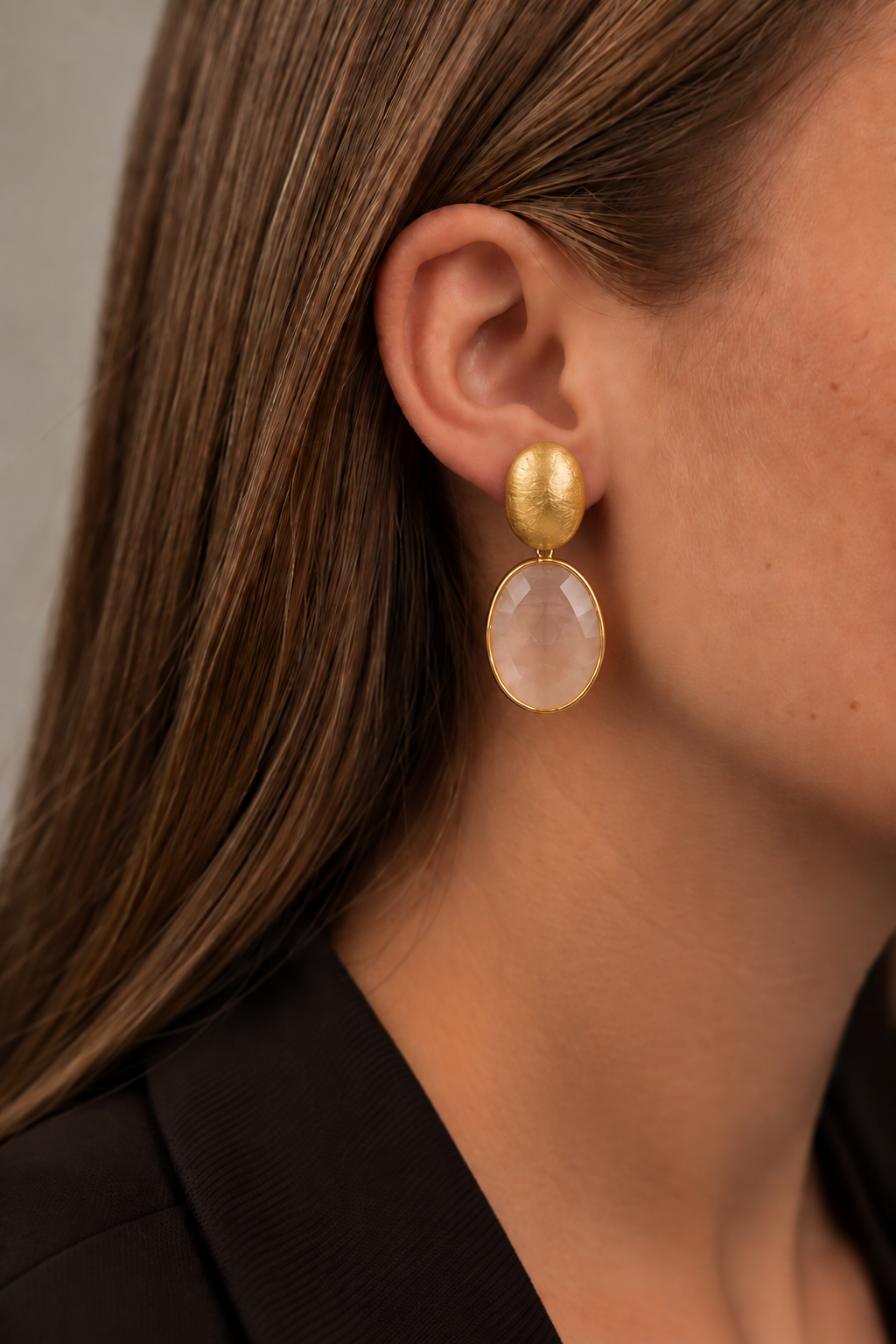 Giorgia – Framed Oval Oorbellen S – Wax