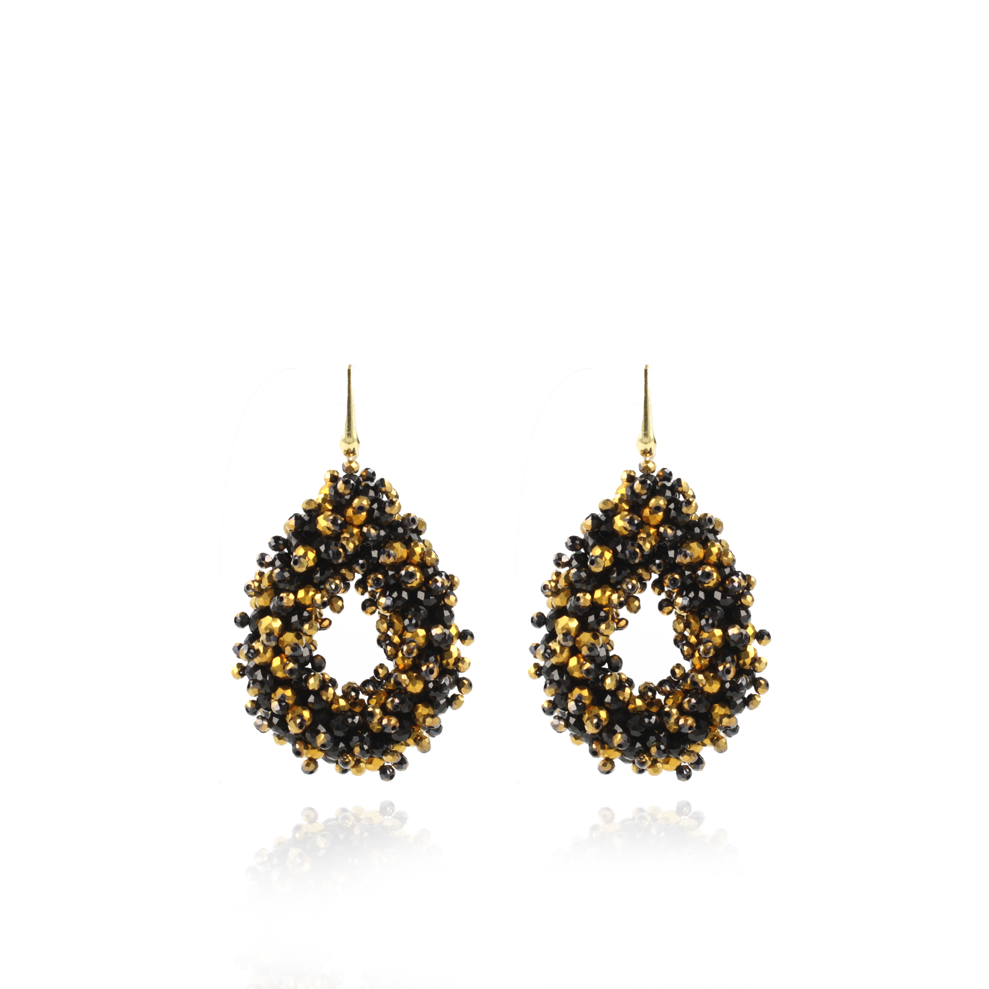 Goudkleurige Oorbellen Louise Double Stones Tonal Drop L