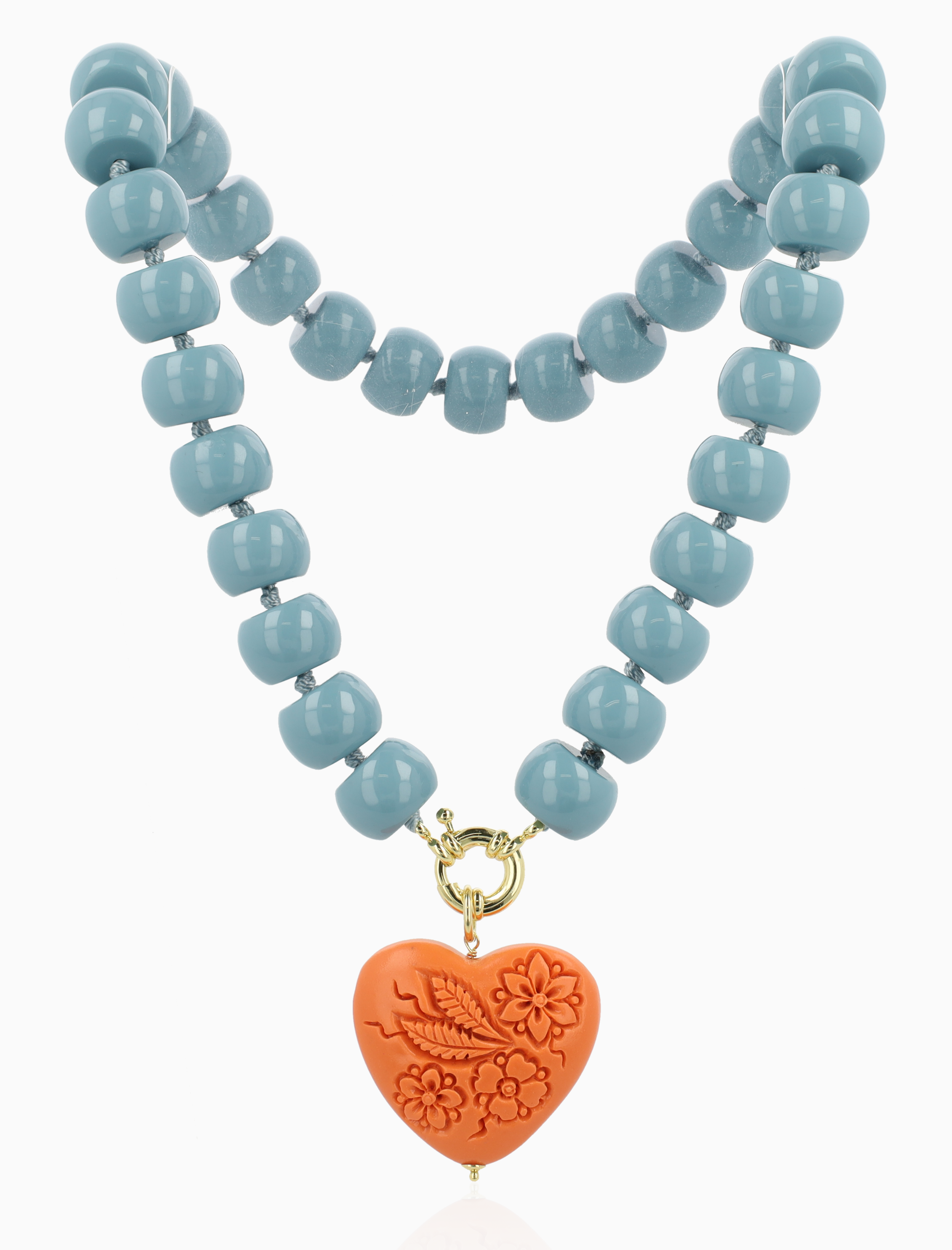 Blue Necklace Freya Roundell Stones with Heart