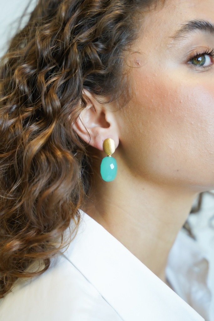 Light turquoise earrings Romijn Quartz M