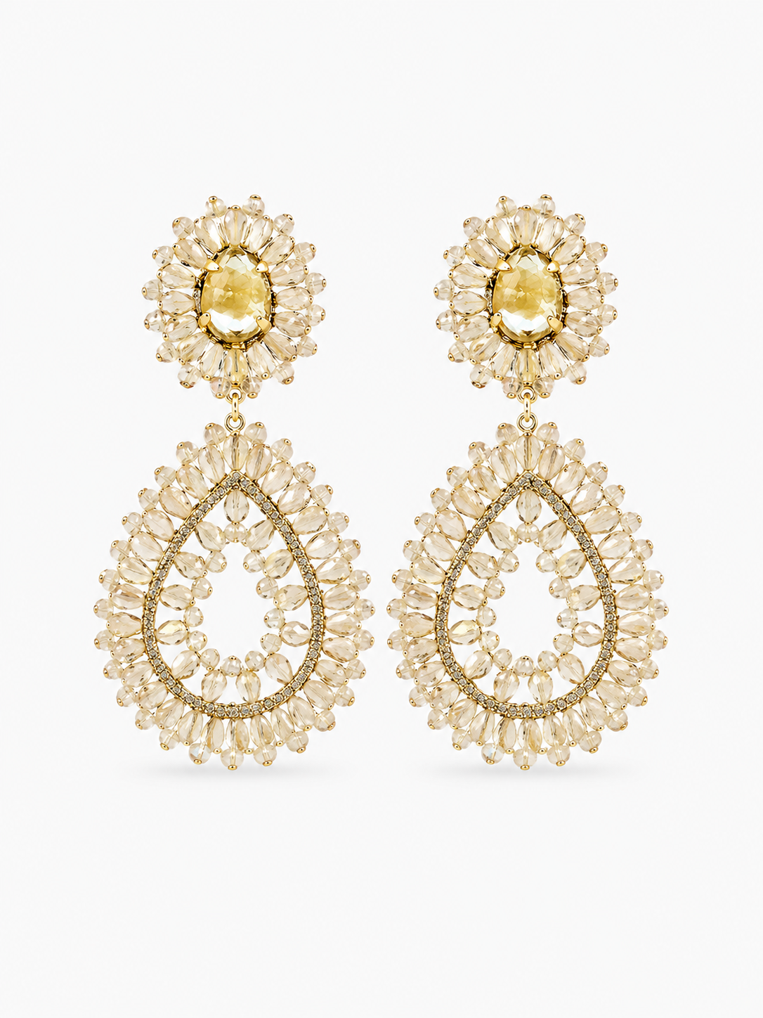 Champagne Oorbellen Apollo Double Drop
