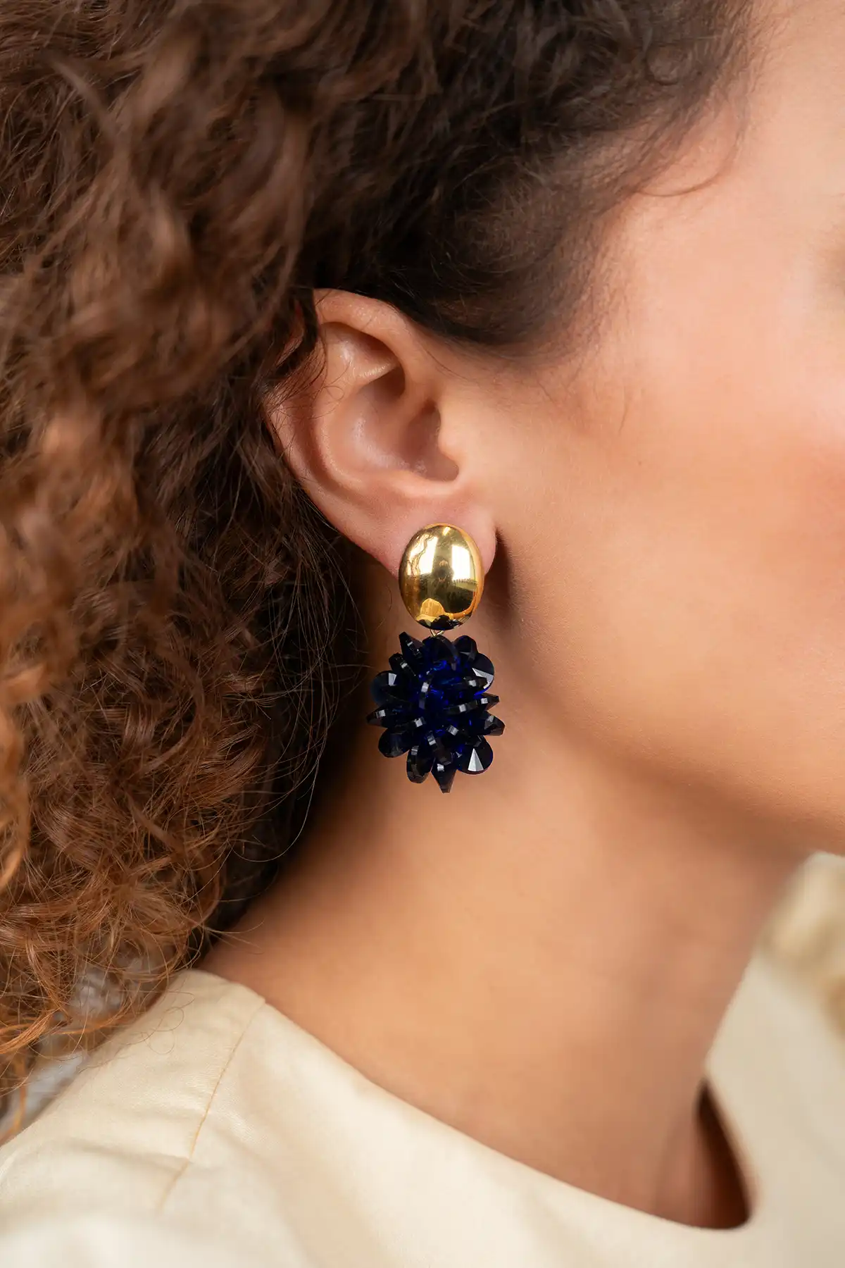 Dark Blue Oorbellen Crystal Grape Sam