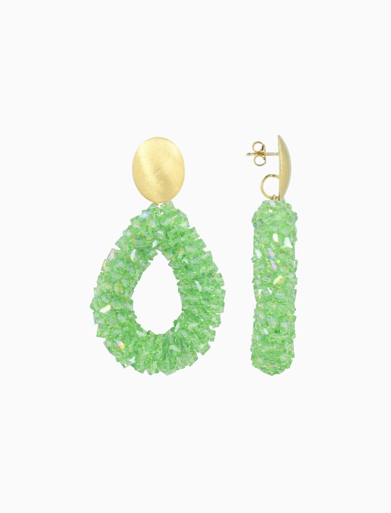 Groene Oorbellen Marieke Drop L Raw