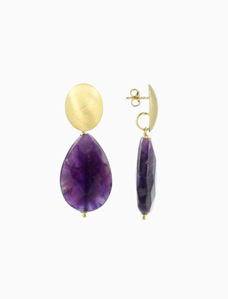 Amethyst Oorbellen Nore Drop L