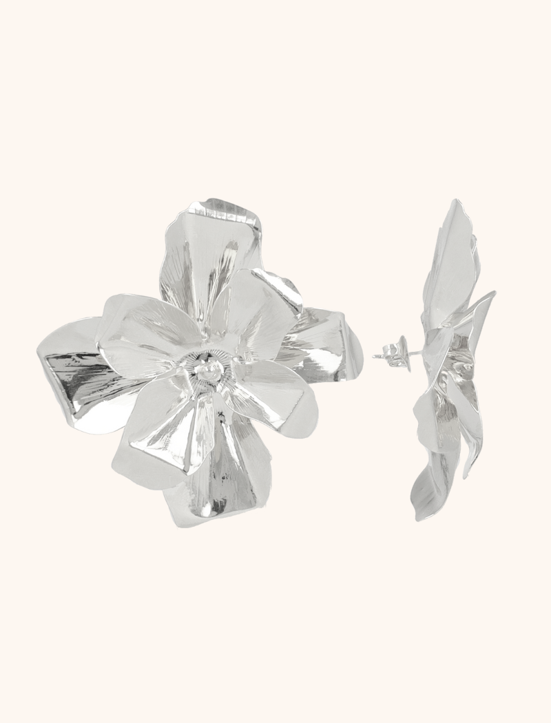 Zilveren Oorbellen Senna Flower XL Brass