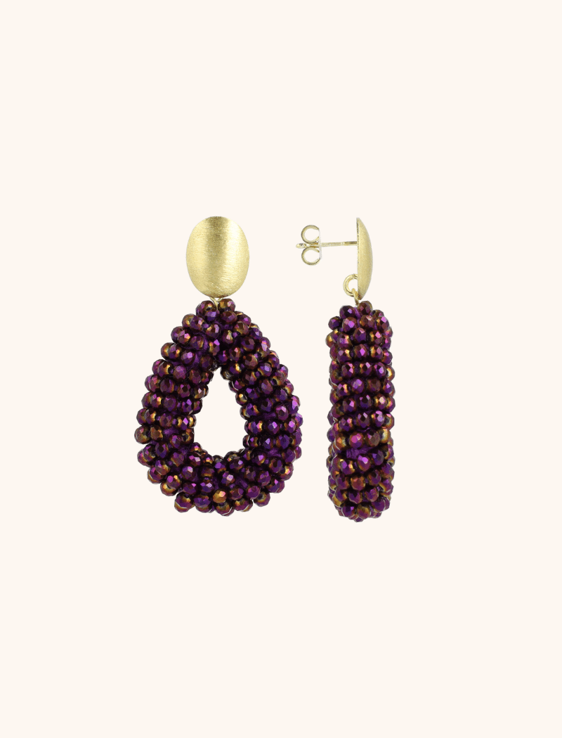Metallic Paarse Oorbellen Berry Drop S