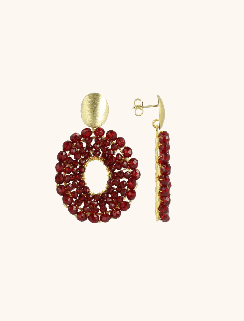 Bordeaux Earrings Mia Oval S