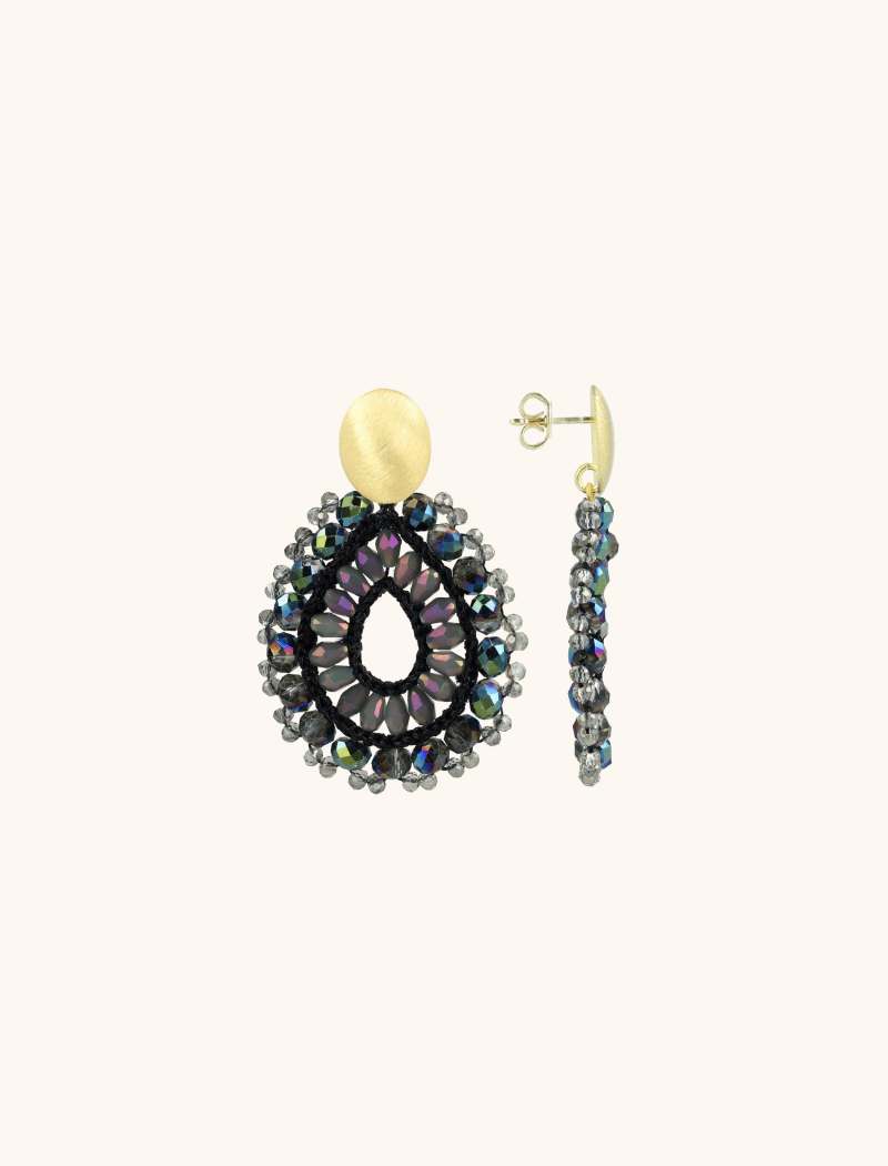 Frosty Blau Grau Ohrringe Vos Open Drop S Irregular Stones