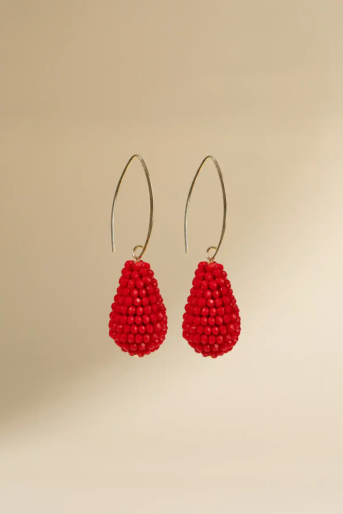 Rote Ohrringe Amy Maxi Glasperlen Kegel S