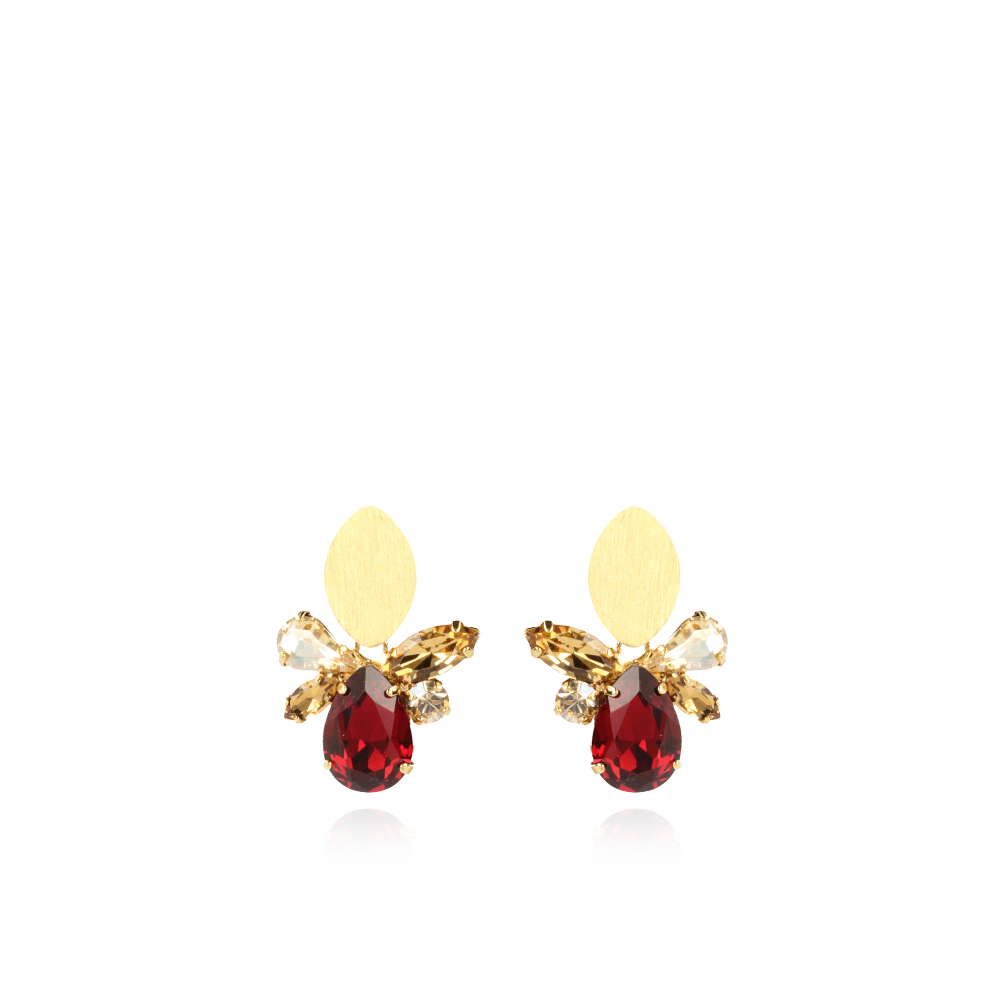 Strass Earrings Joni Dark Fuchsia