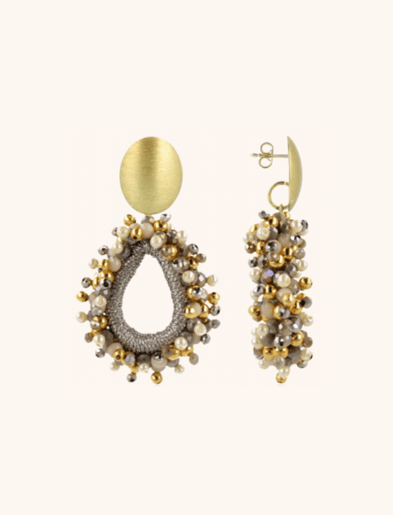 grey Earrings Carina Urchin Drop M