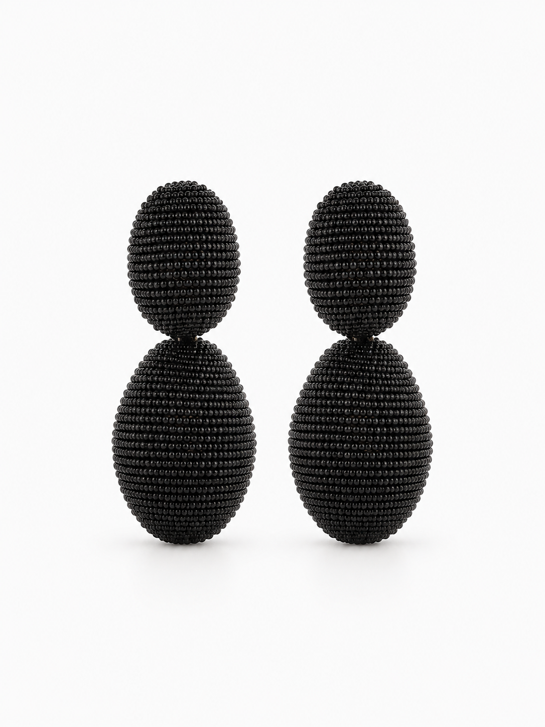 Marielle – Double Braided Oval Earrings M – Brown