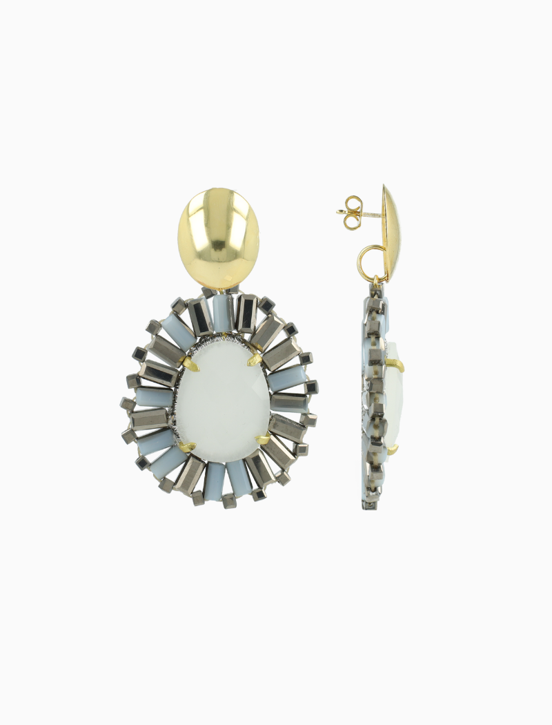 Zilver Witte Oorbellen Esmee Druppel S Steen