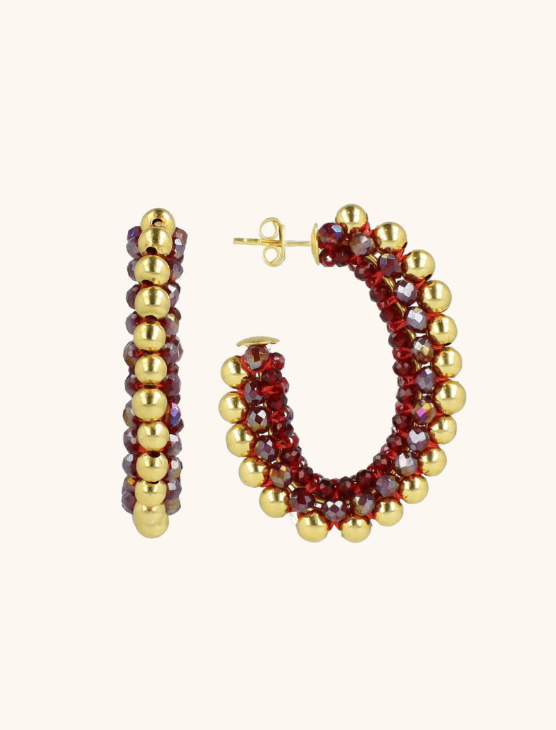 Bordeaux Oorbellen Loe Creool Deluxe M