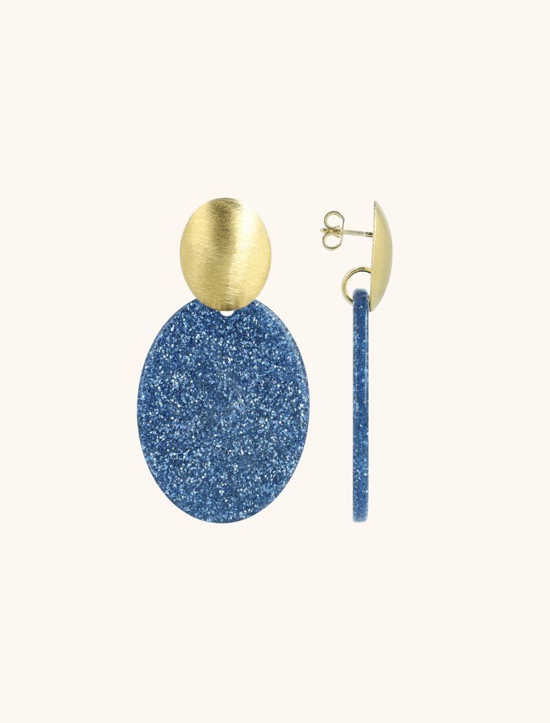 Blauwe Glitter Oorbellen Celia Ovaal Slott-theme.productDescriptionPage.SEO.byTheBrand
