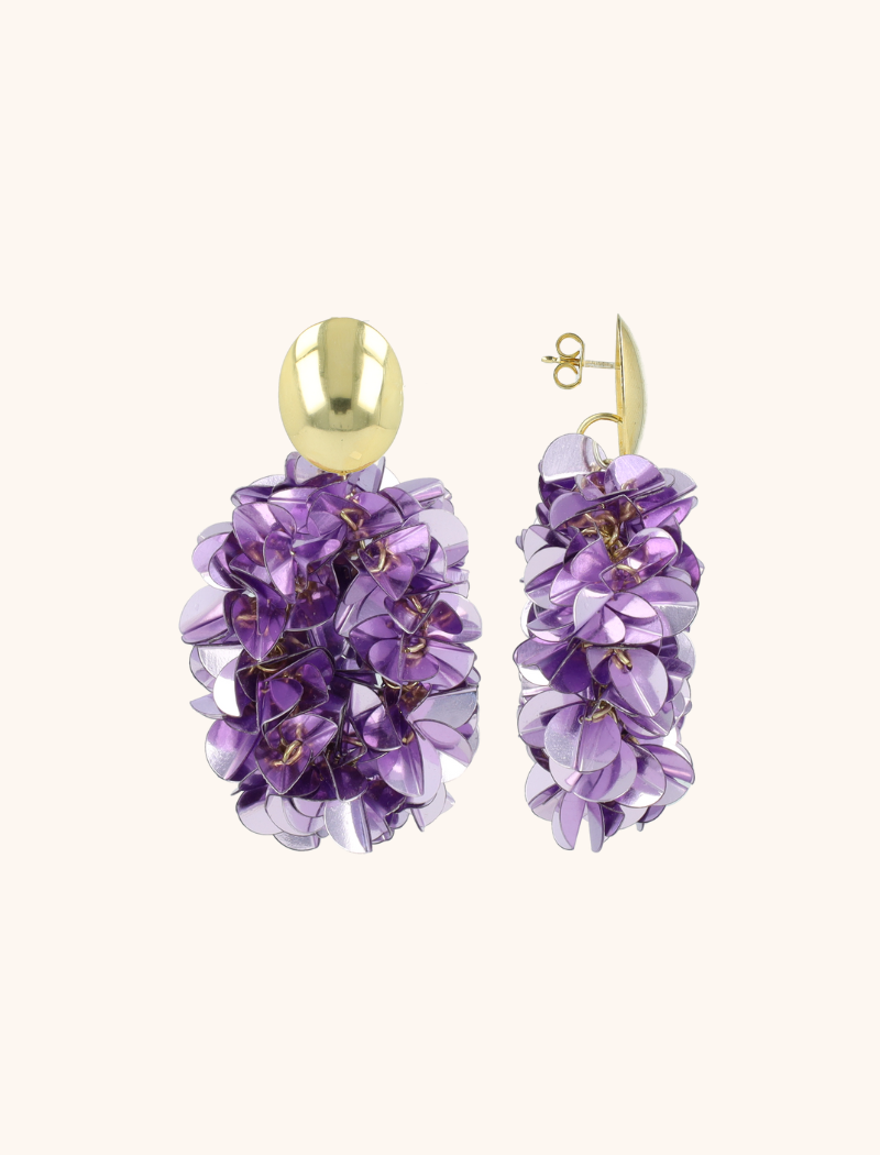 Metallic Lavender Earrings Sas Sequin Oval M  lott-theme.productDescriptionPage.SEO.byTheBrand