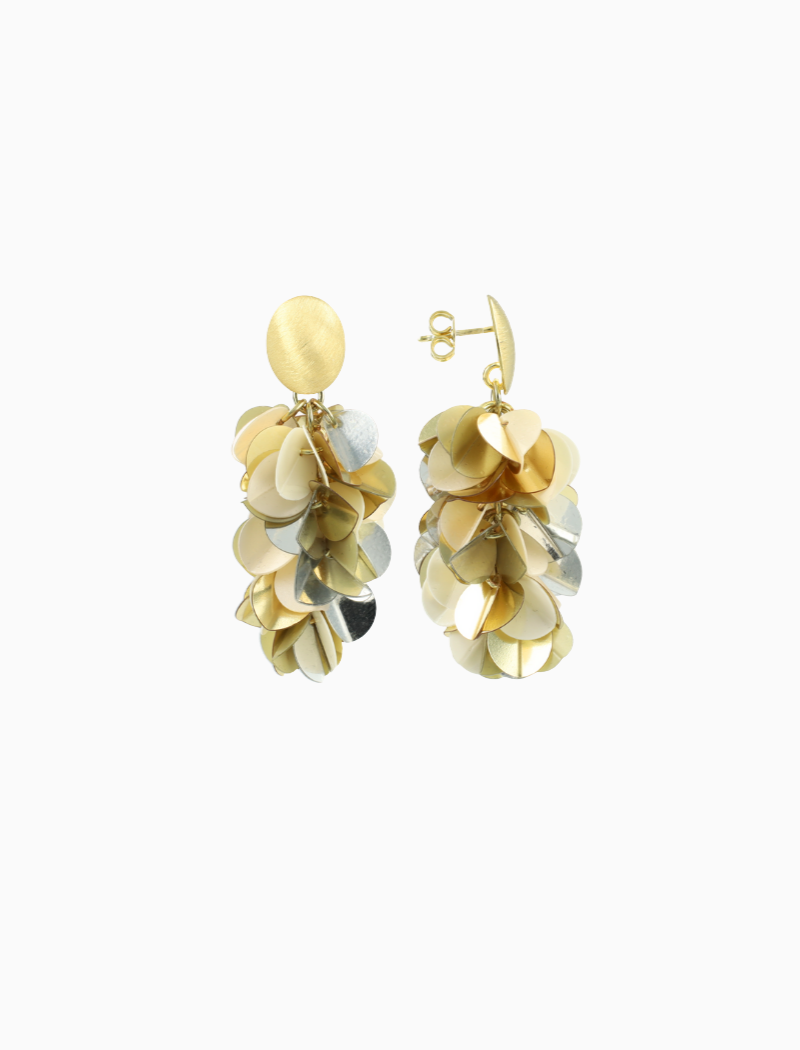 Silber Goldene Sequin Snake Ohrringe M