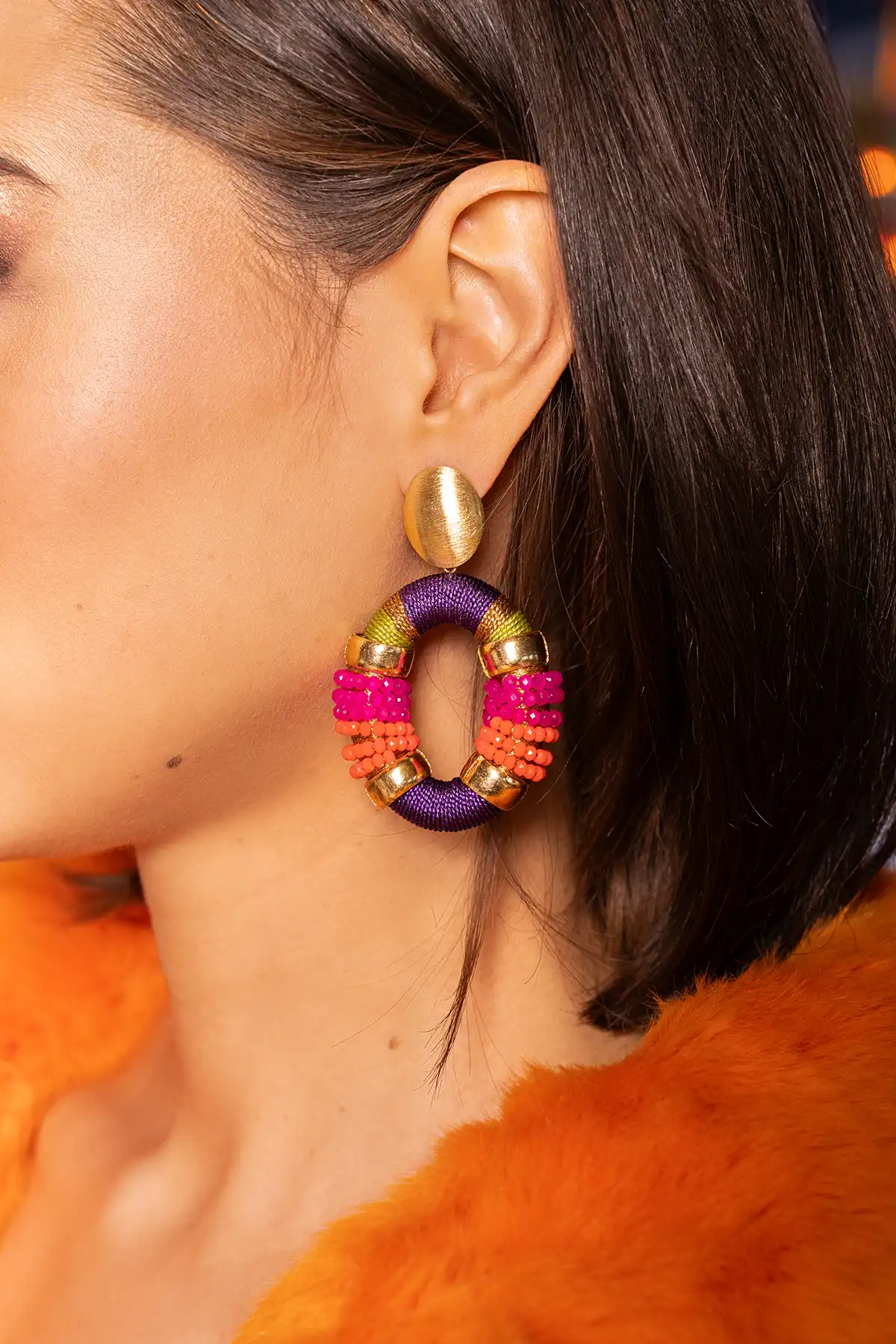 Purple Fuchsia Earrings Caroline Oval L Premiumlott-theme.productDescriptionPage.SEO.byTheBrand