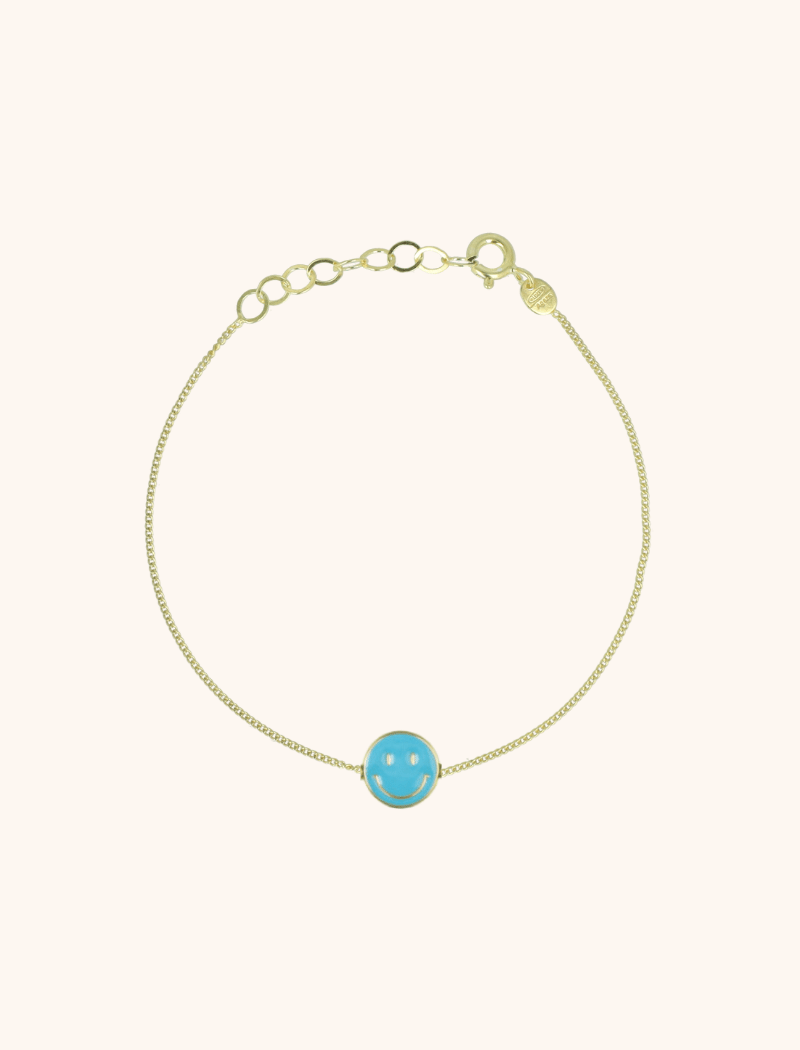 Smiley bracelet enamel turquoise