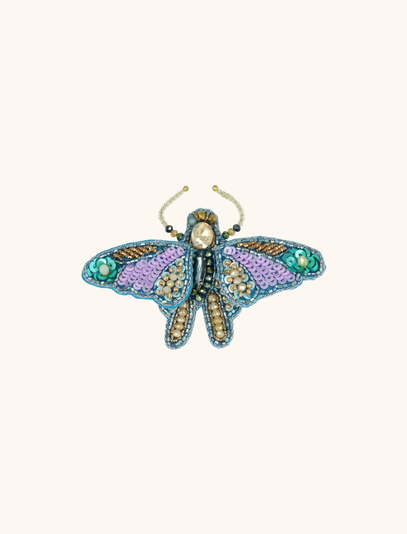 Brosche Butterfly - Purple/Green/Brown 