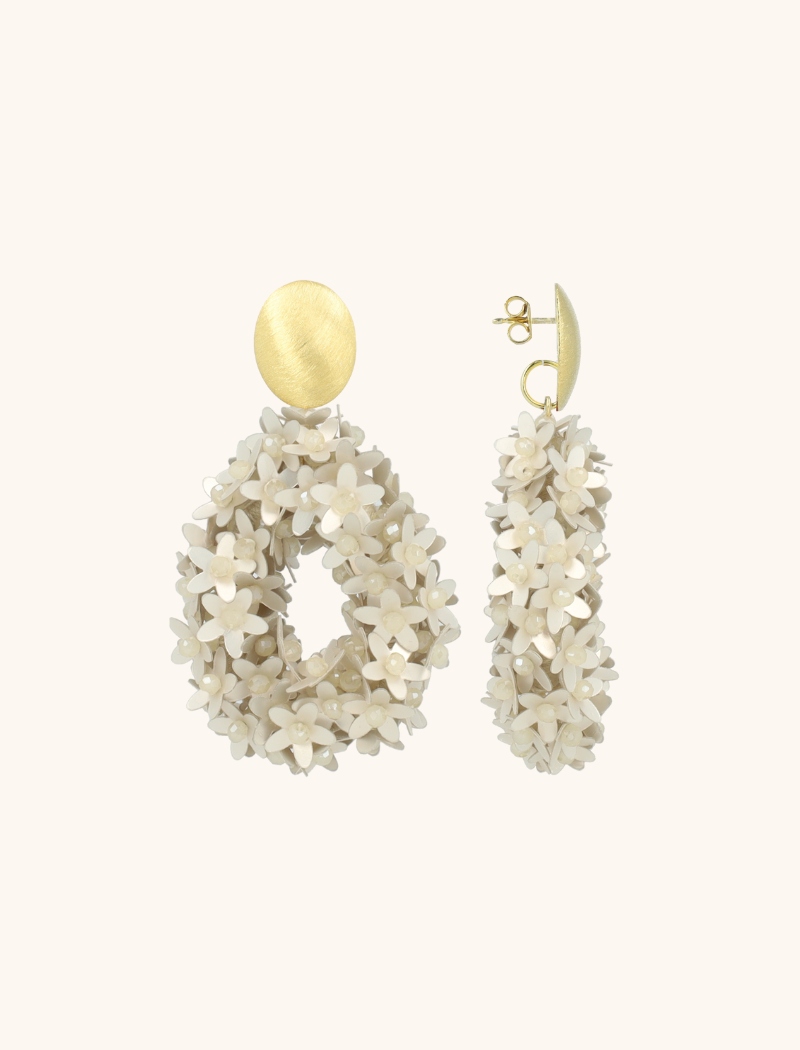 Light Nude Oorbellen Ivy Flower Drop L