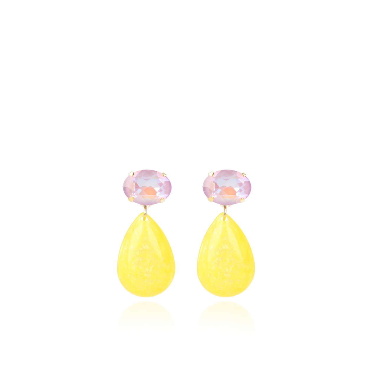 Marble Geel Oorbellen Druppel S Zirconia Paars