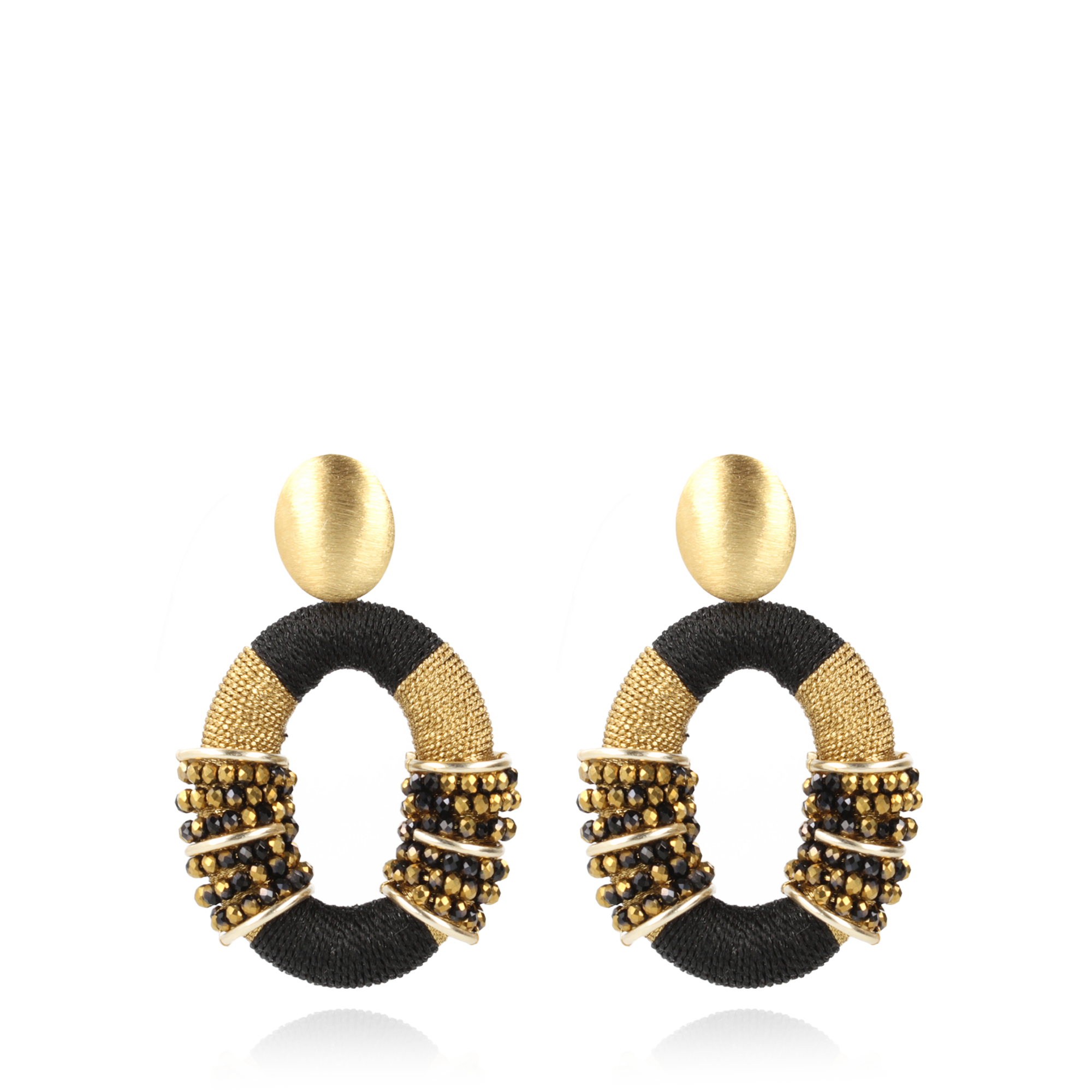Gold-coloured Earrings Elle Combi Oval L Deluxe