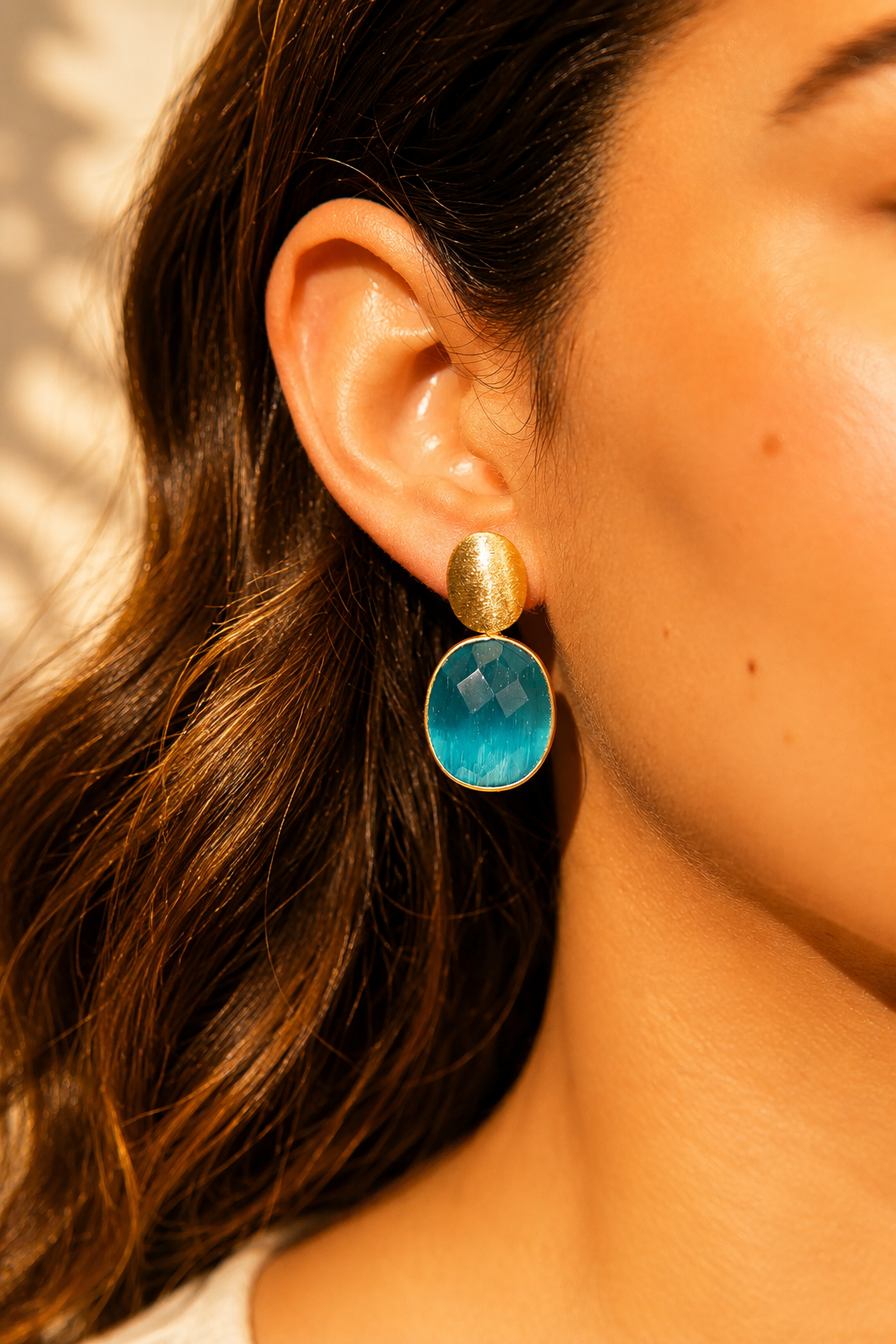 Aqua Ohrringe Framed Oval Giorgia