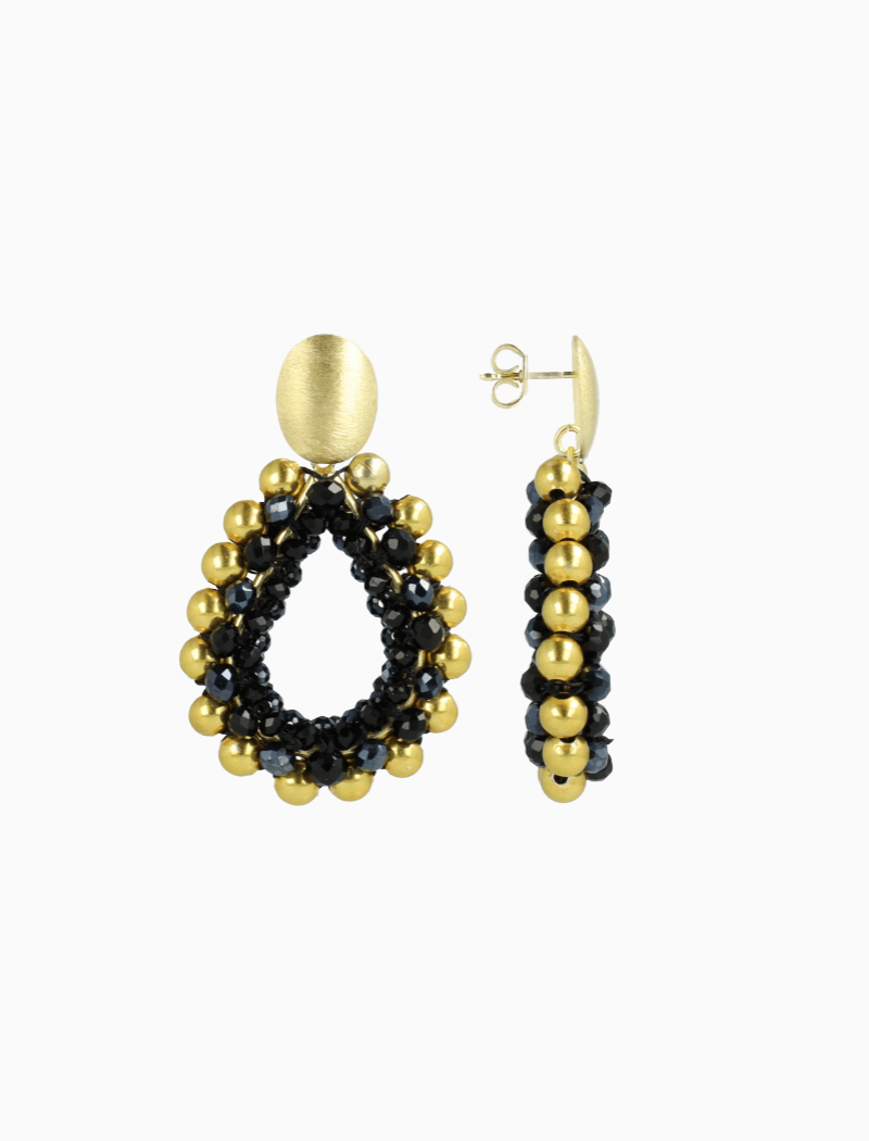 Schwarze Ohrringe Nouk Drop Deluxe M