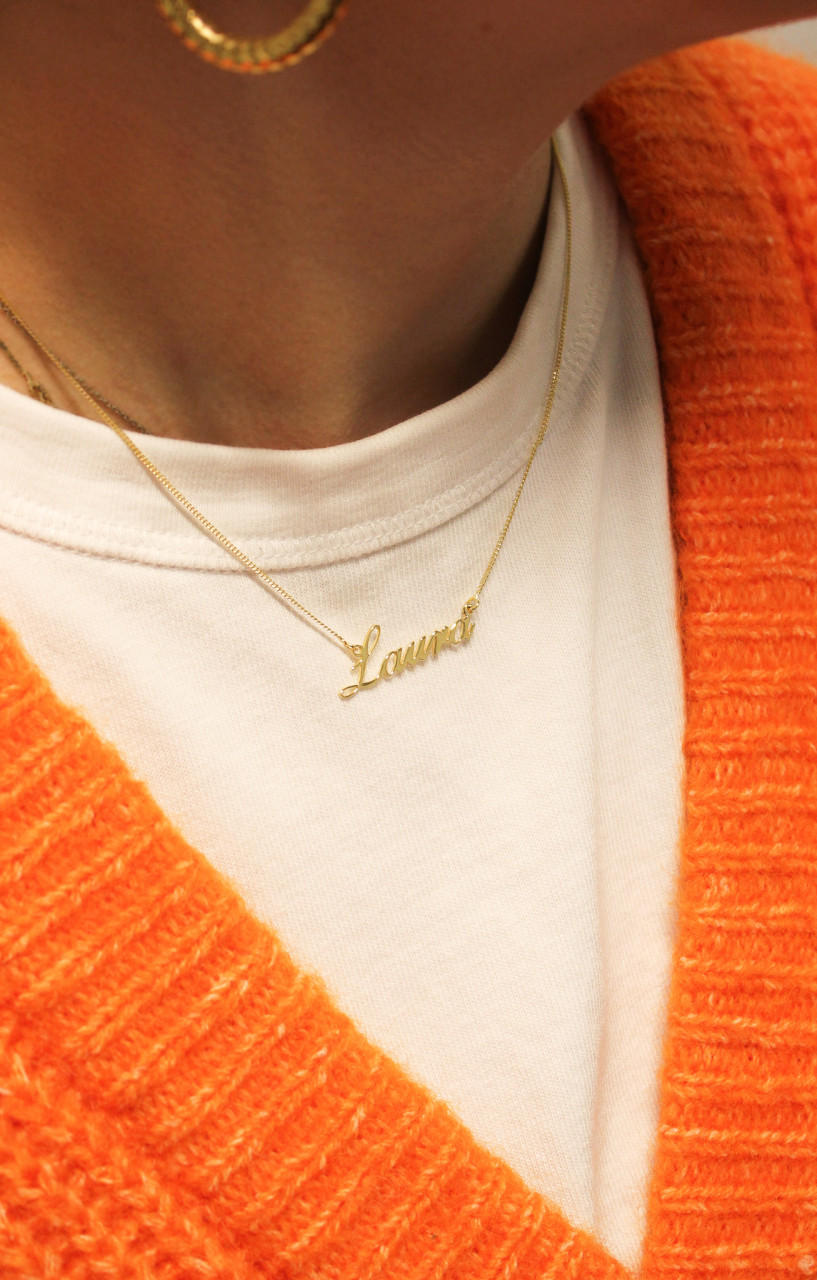 Vintage naam ketting  5-7 letters