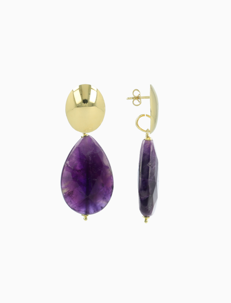 Amethyst Oorbellen Nore Drop M