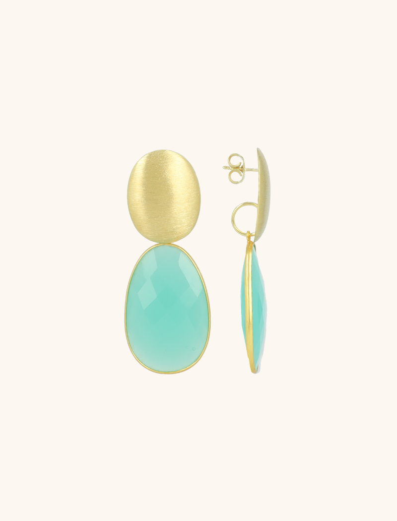 Turquoise Oorbellen Doris Framed Oval