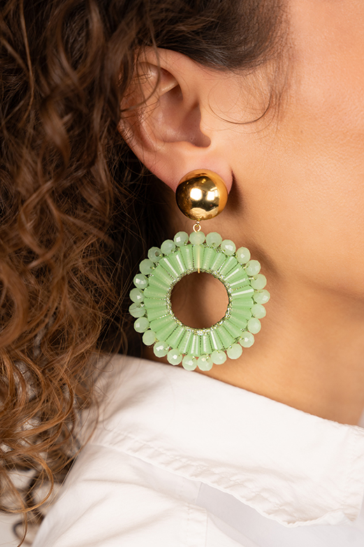 Lime Earrings Ann-Mary Circle Double Clip