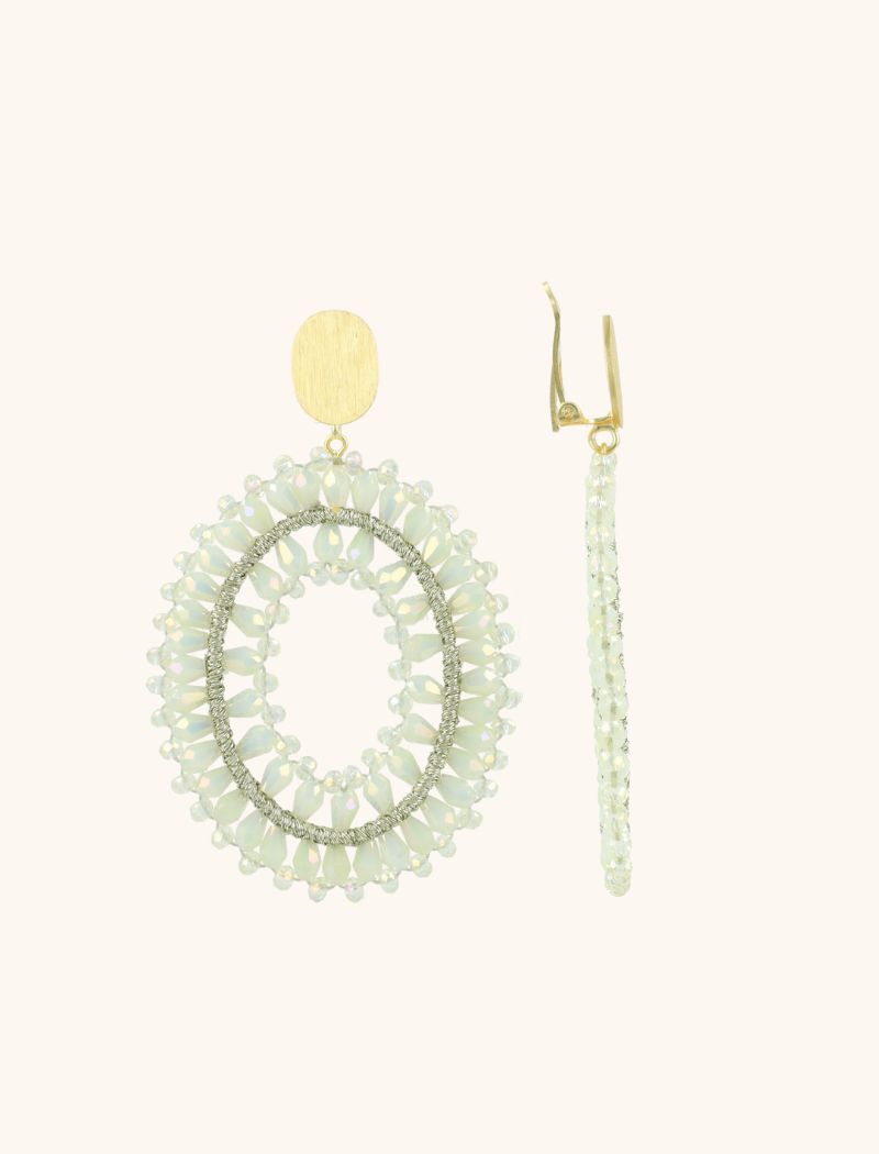 Lichte Mint Oorbellen Noa Ovaal Dubbel L Cliplott-theme.productDescriptionPage.SEO.byTheBrand