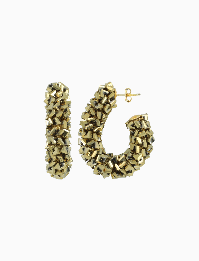 Gouden Oorbellen Creole Raw L Pascalle