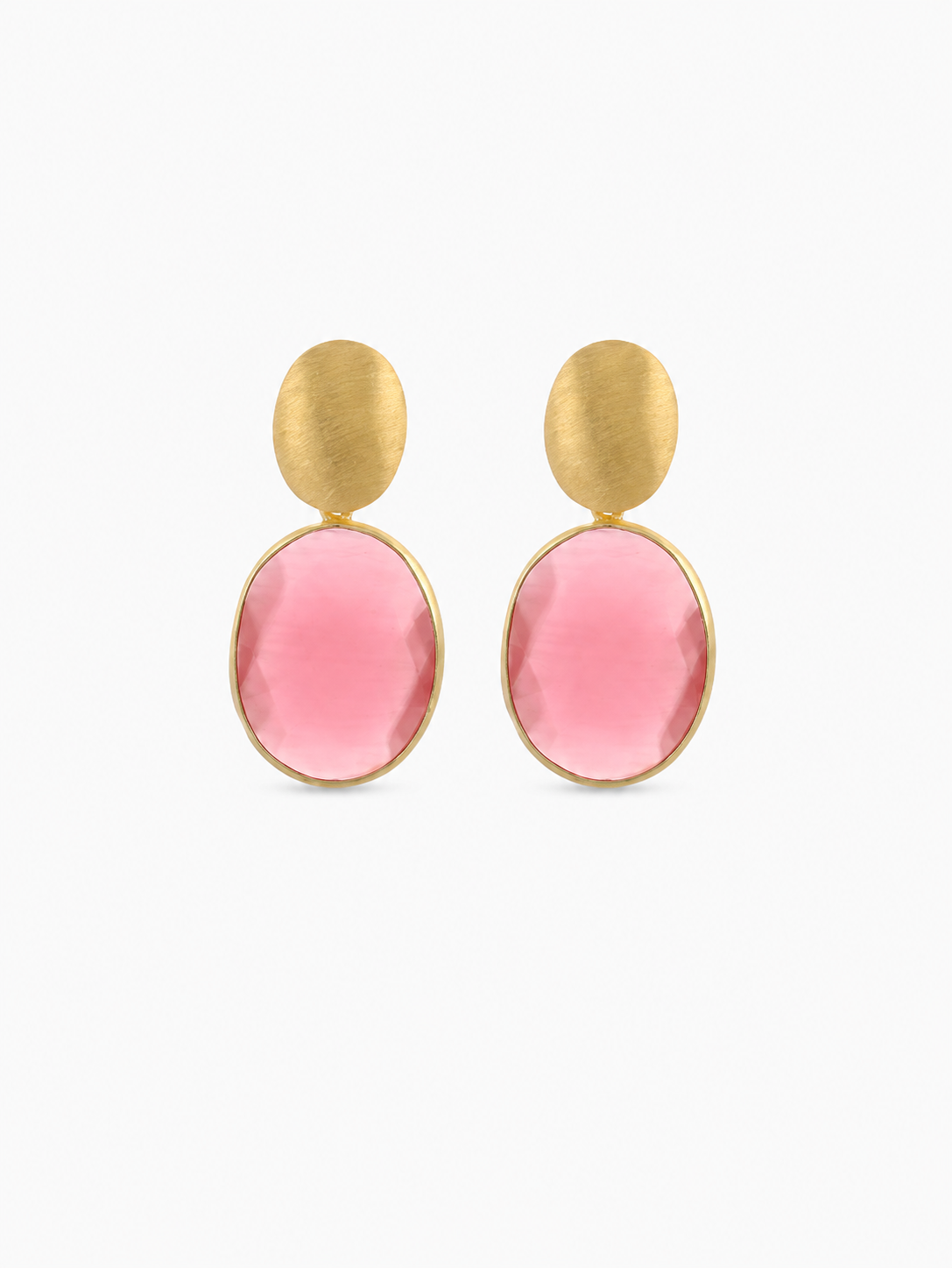 Roze Oorbellen Framed Oval Giorgia